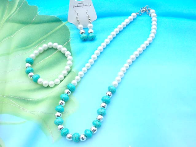 beaded-jewelry-set001faux-pearl-turquoise