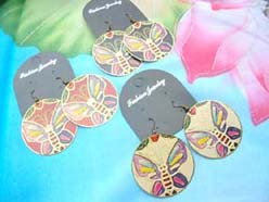 large butterfly painted earrings