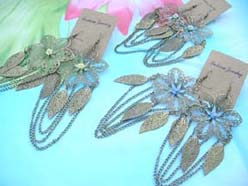 retro antique finish flower and leaf design earring