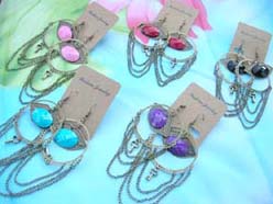 eye design earring fashion jewelry vintage brass finish