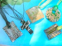 handmade lampwork murano glass pendant ribbon chokers necklaces