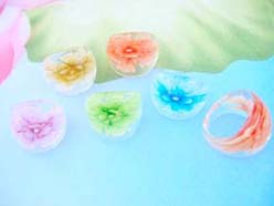 handmade lampwork murano glass rings