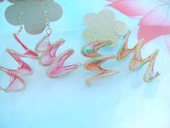 handmade jewelry earrings charm threaded twisted design