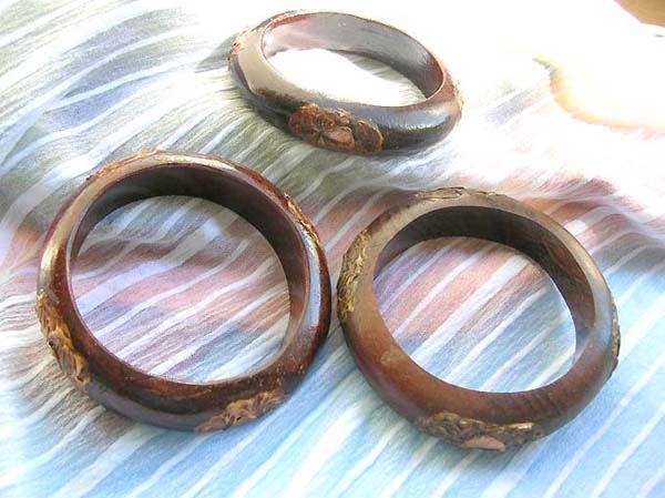 Organic jewelry manufacturers, Special thick pastel painting natural wooden bangle
