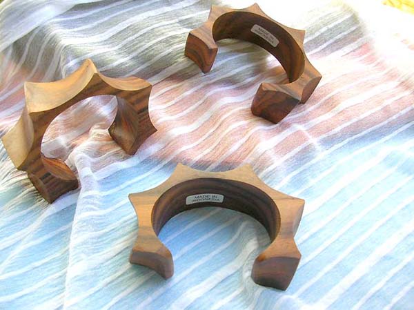 Fine wooden bangle with ocean wavy design, wholesale jewelry organic