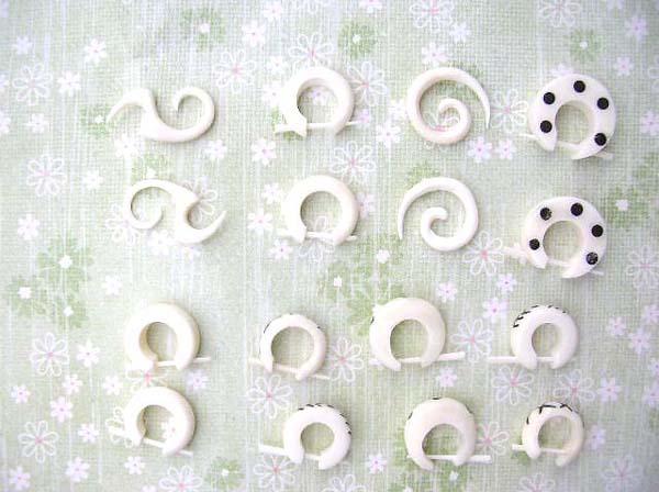 Natural bone fashion earring, organic body jewelry