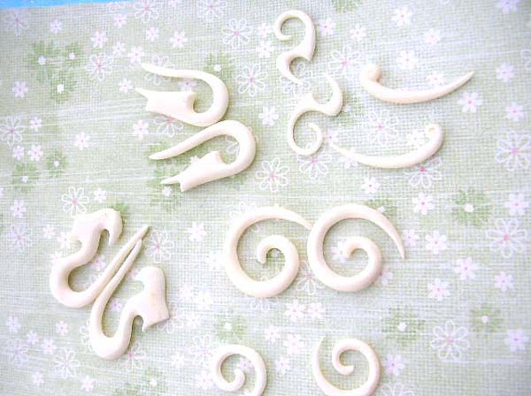 Great fine fashion bone earring, organic jewelry plugs