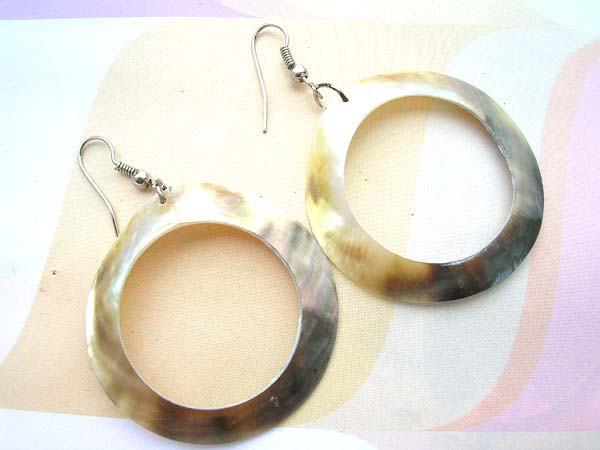 Enlarge O shape abalone seashell earring