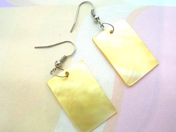 Rectangular natural seashell earring