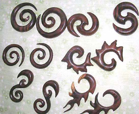 Enlarge wooden stretcher expanders assorted earring