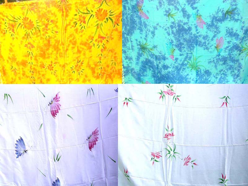 Fresh design water painting flower batik sarong