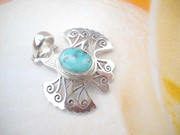  Handcrafted in 925. sterling silver oliver turquoise bird pendant, wholesale b2b