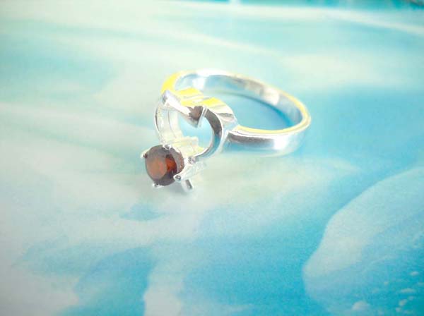 Heart frame with ruby cz, precious 925. sterling silver ring