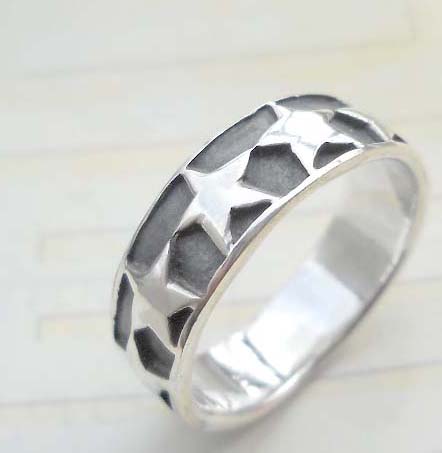 Favorite 925. stamped silver ring motif shiny star design