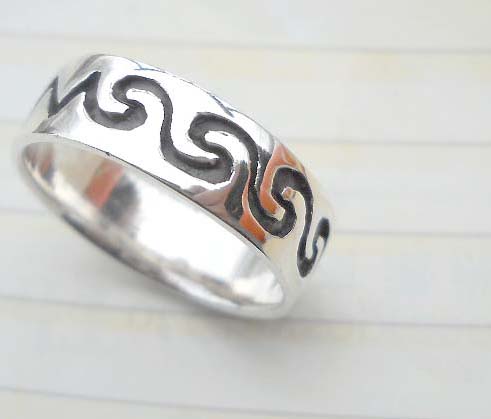 Beauty 925. stamped silver map ring