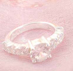 925. stamped silver ring with clear crystal design