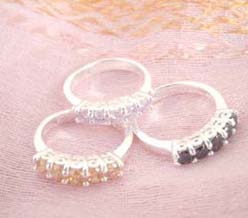 Favorite 925. stamped silver ring with 5 mini rectangular cz design