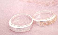 Great stamped 925 sterling silver cut faced crystal ring