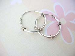Genius 925 sterling silver triple coil hoop earring