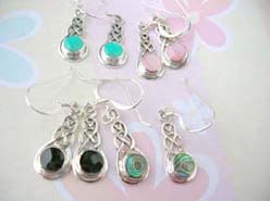 Celtic gemstone, Stamped 925 sterling silver earring