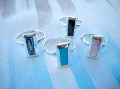 Stamped 925. sterling silver long rectangular ring