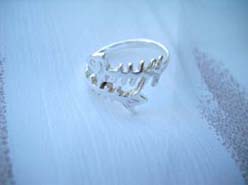 Fish bone design ,designer inspired 925. sterling silver ring