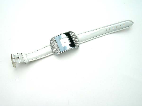 Clear cz square white causal watch, watches manufacturer