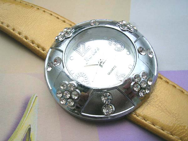 Seasonal gift fashion daisy clear cz gold blue watch, watches wholesale prices