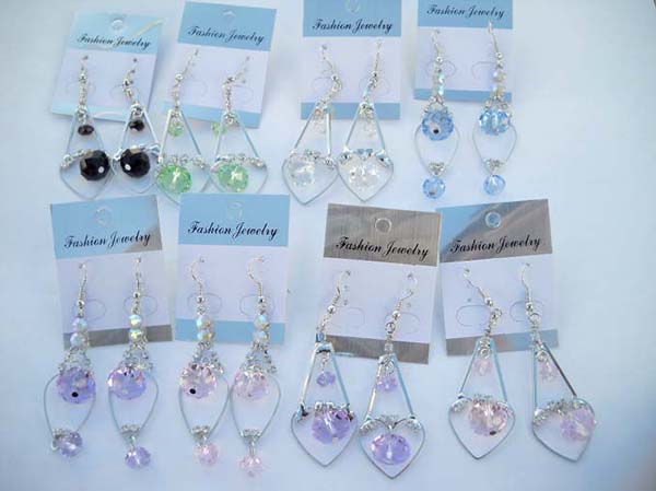 New fashion assorted imitation crystal earring, wholesale costume jewelry china