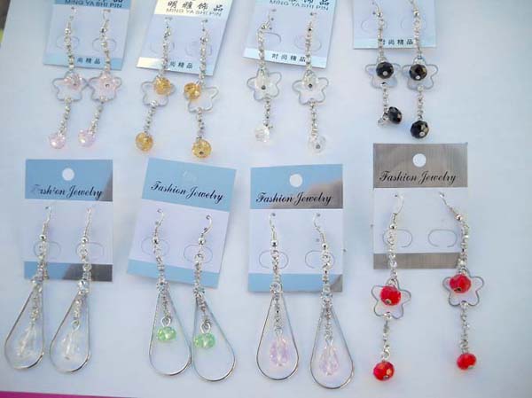 Enlarge tear-drop rhinestone earring, buy wholesale costume jewelry