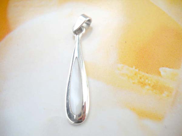  Excellent 925. sterling silver long tear drop white seashell pendant, wholesale silver jewelry catalog