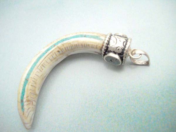 Fine 925. sterling silver banana animal bone pendant, wholesale cheap fashion jewelry